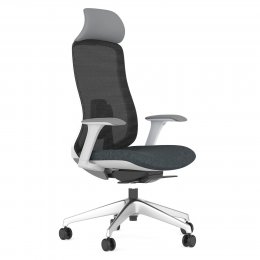 Scaun ergonomic Lido-H, dark grey, cu baza aluminiu