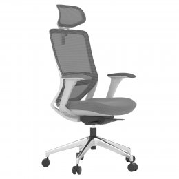 Scaun ergonomic Colin-H, light grey, cu baza aluminiu