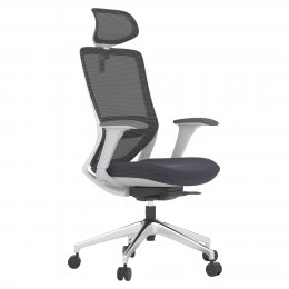 Scaun ergonomic Colin-H, dark grey, cu baza aluminiu