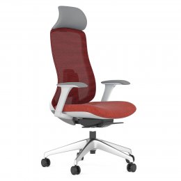 Scaun ergonomic Lido-H, dull-red, cu baza aluminiu