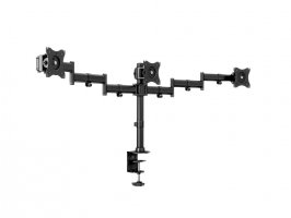 Suport Multibrackets pentru 3 monitoare 15″–27″, VESA 75/100, max. 3 x 8 kg, negru