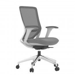 Scaun ergonomic Colin, light grey, cu baza aluminiu